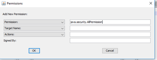 Java.security.AllPermission and click OK.png