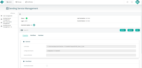 the details' control panel