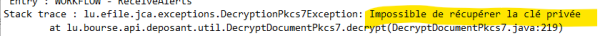Image : Impossible de récupérer la clé privée