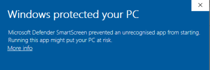 Protection Error Windows